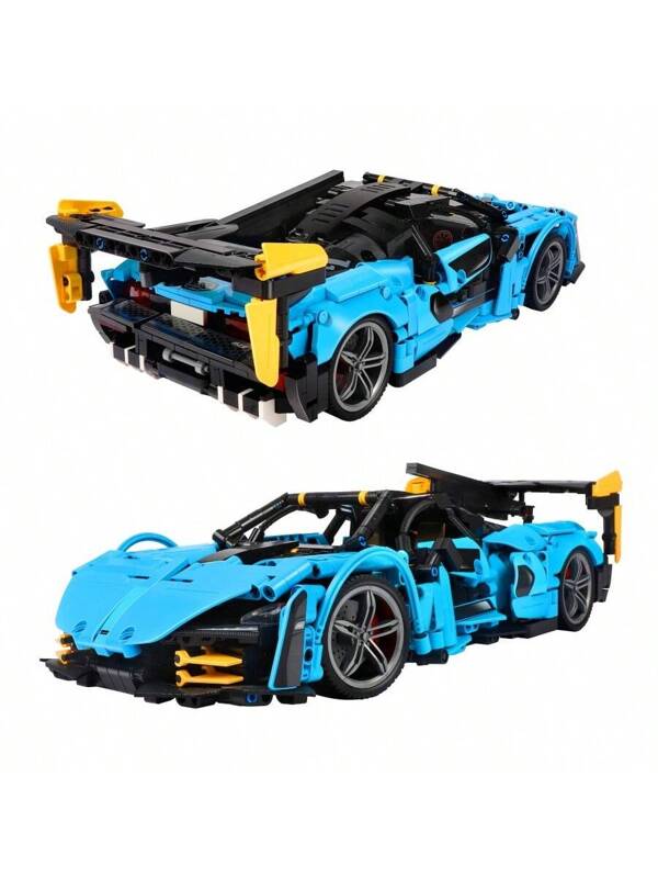 Sports Car Technic Building Blocks,Model Cars For Adults,1:14 Moc Car Building Blocks,Collectible Kits For Youth And Adults,Gifts For Motorsports Enthusiasts (1610 Pieces Bricks) Room Decoration Blue