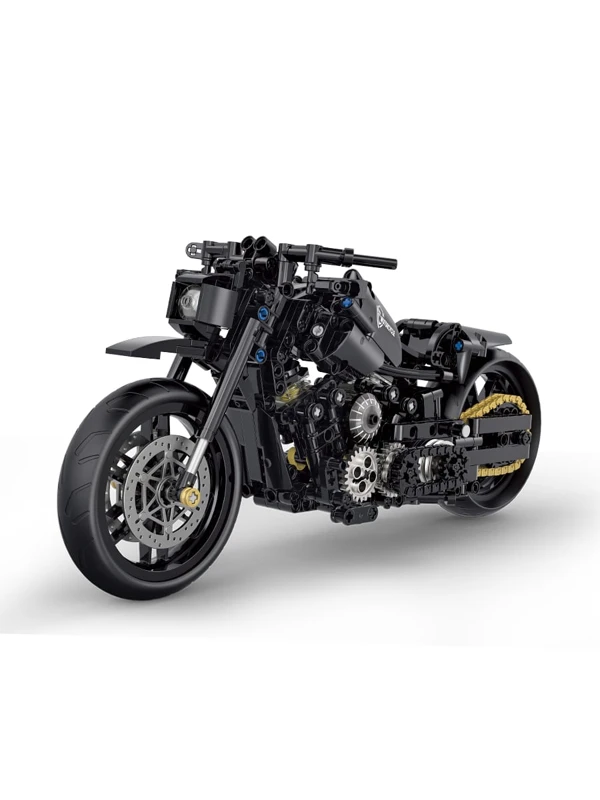 586pcs 1:8 Cool Technology Motorcycle Building Blocks Toy, Simulative Model, DIY Puzzle Assembly Compatible With 4.9mm Technic Bricks, Christmas, Halloween, Thanksgiving Day, Birthday Gift Easter Gift Room Decoration Black